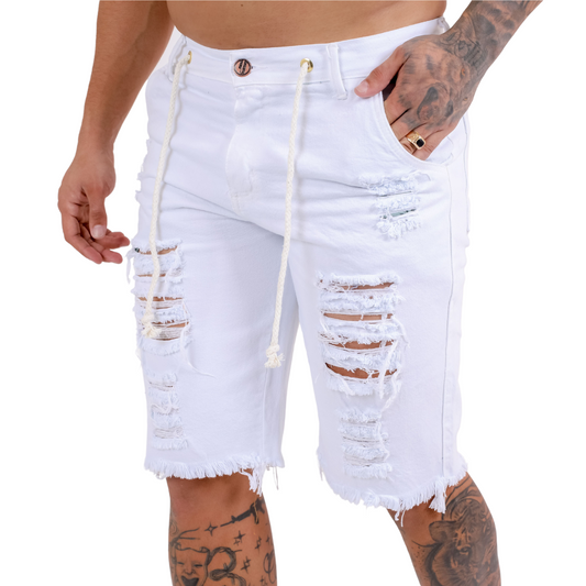Short Masculino Jeans Branco: Frescor do Denim